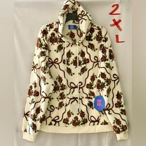 Cream Floral Teddy Jacket